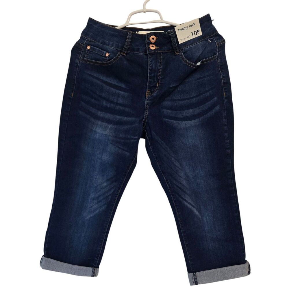 NWT !iT Helena Petite Tummy Tuck High Rise Skinny Capri Jeans | Size 10P